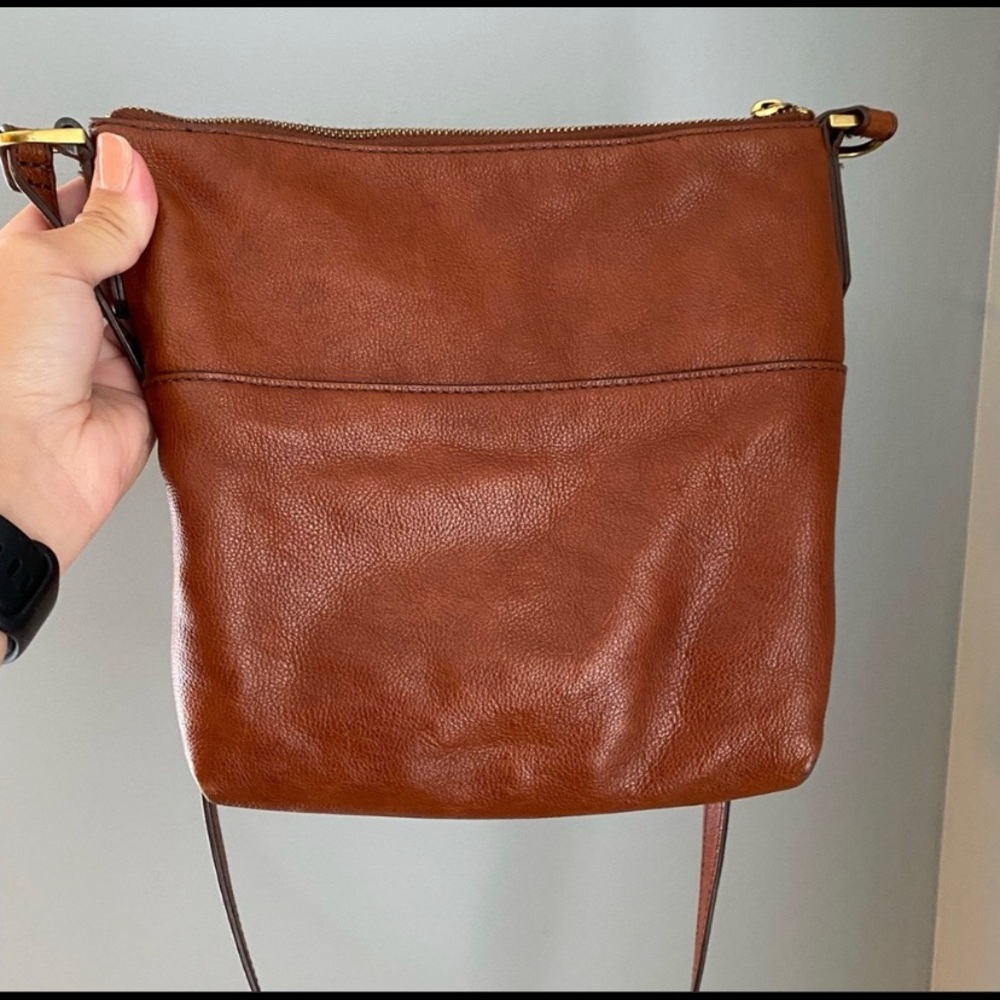 Fossil Purse Brown Leather Amelia Crossbody